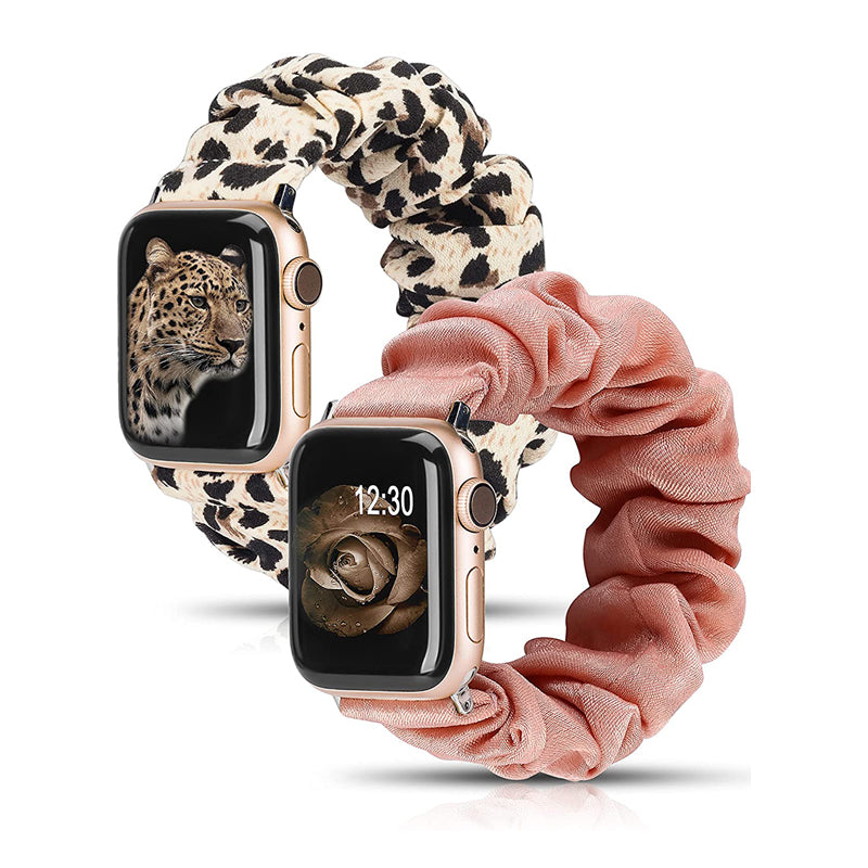 Leopard scrunchie apple online watch band