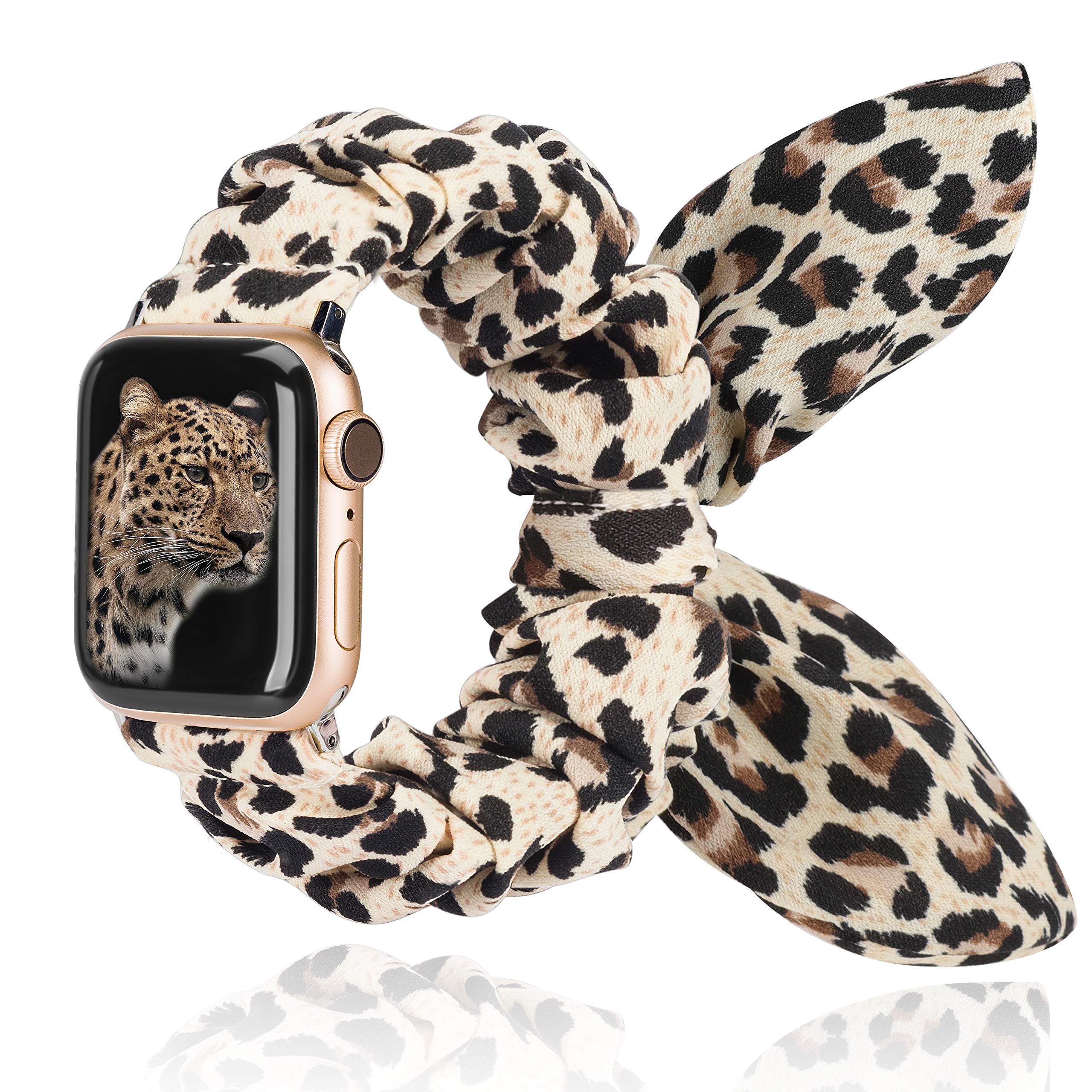 Cow print scrunchie apple watch online band