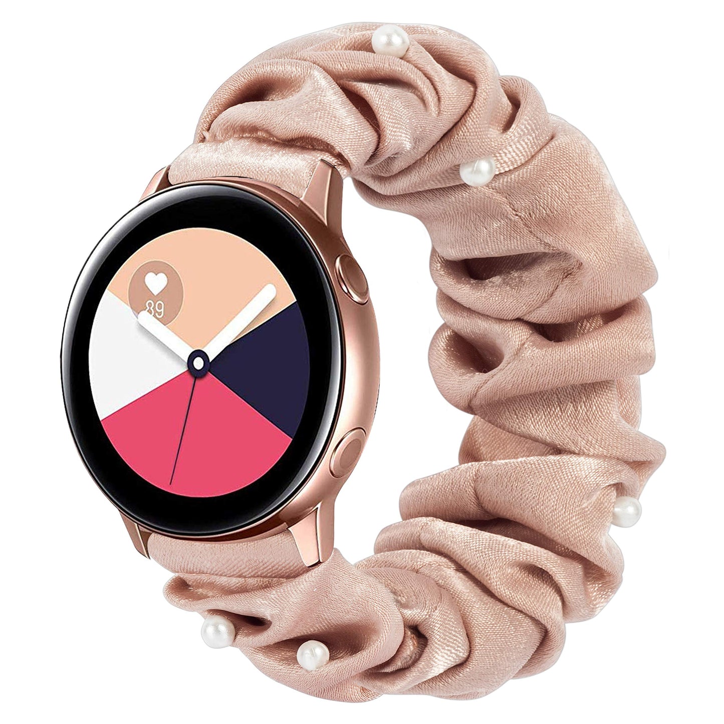 TOYOUTHS 20mm Scrunchie Band Compatible with Samsung Galaxy Watch 5/4 40mm 44mm/Watch 5 Pro 45mm/Active 2 40mm 44mm/Watch 4 Classic 42mm 46mm/Active 40mm/Watch 3 41mm, Women Elastic Watch Strap