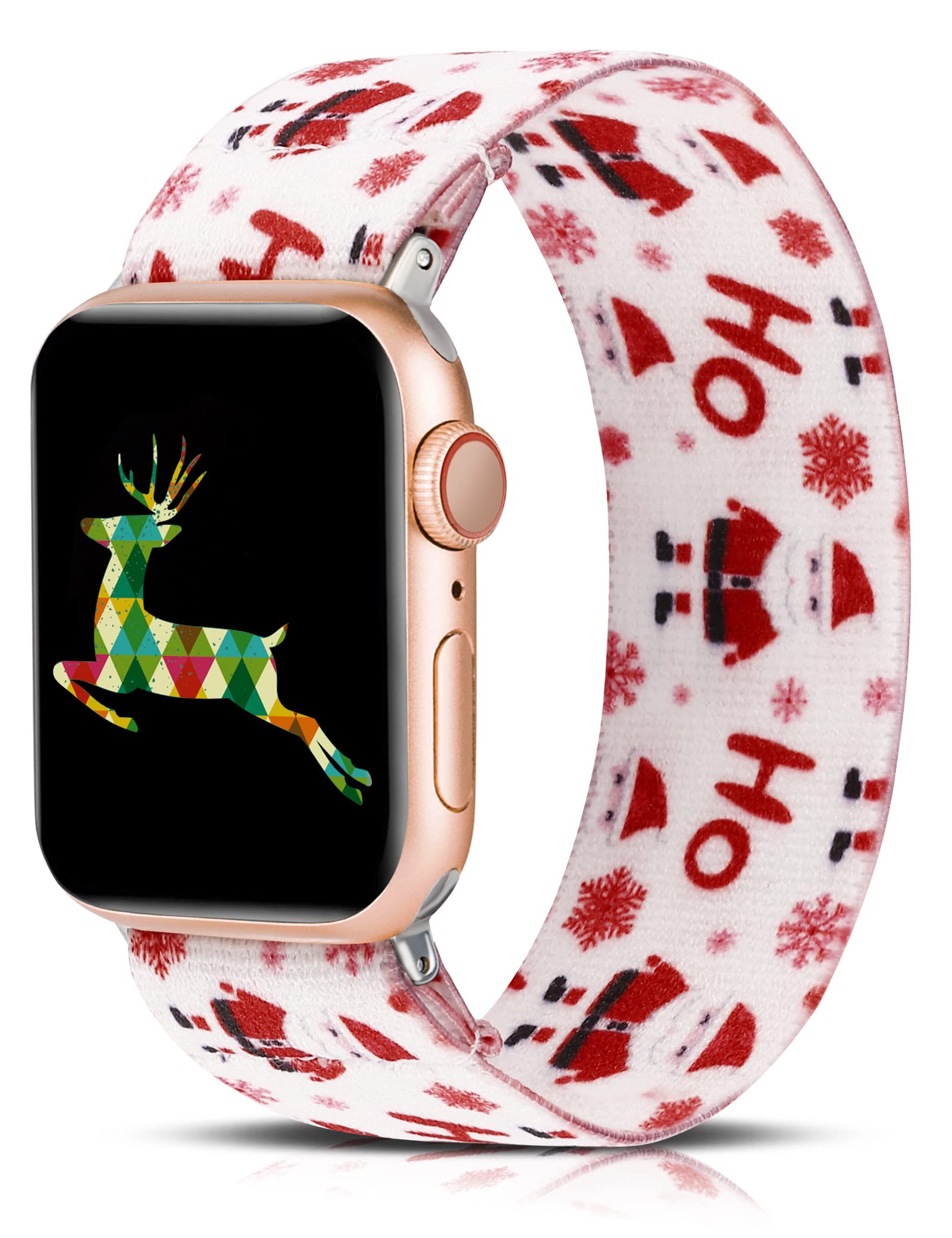 Doo UC Halloween Floral Watch Bands Compatible with Apple Watch 38mm/40mm/41mm, Halloween Pumpkin Silicone Fadeless Pattern Printed Replacement Bands