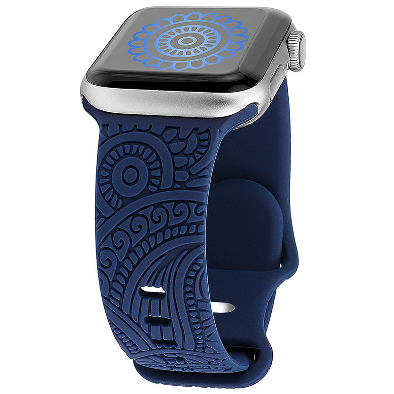 Apple Watch Silicone Sports Solo Loop Band / Strap Custom Engraved Designs  38mm/40mm/41mm/42mm/44mm/45mm 24 Colours 